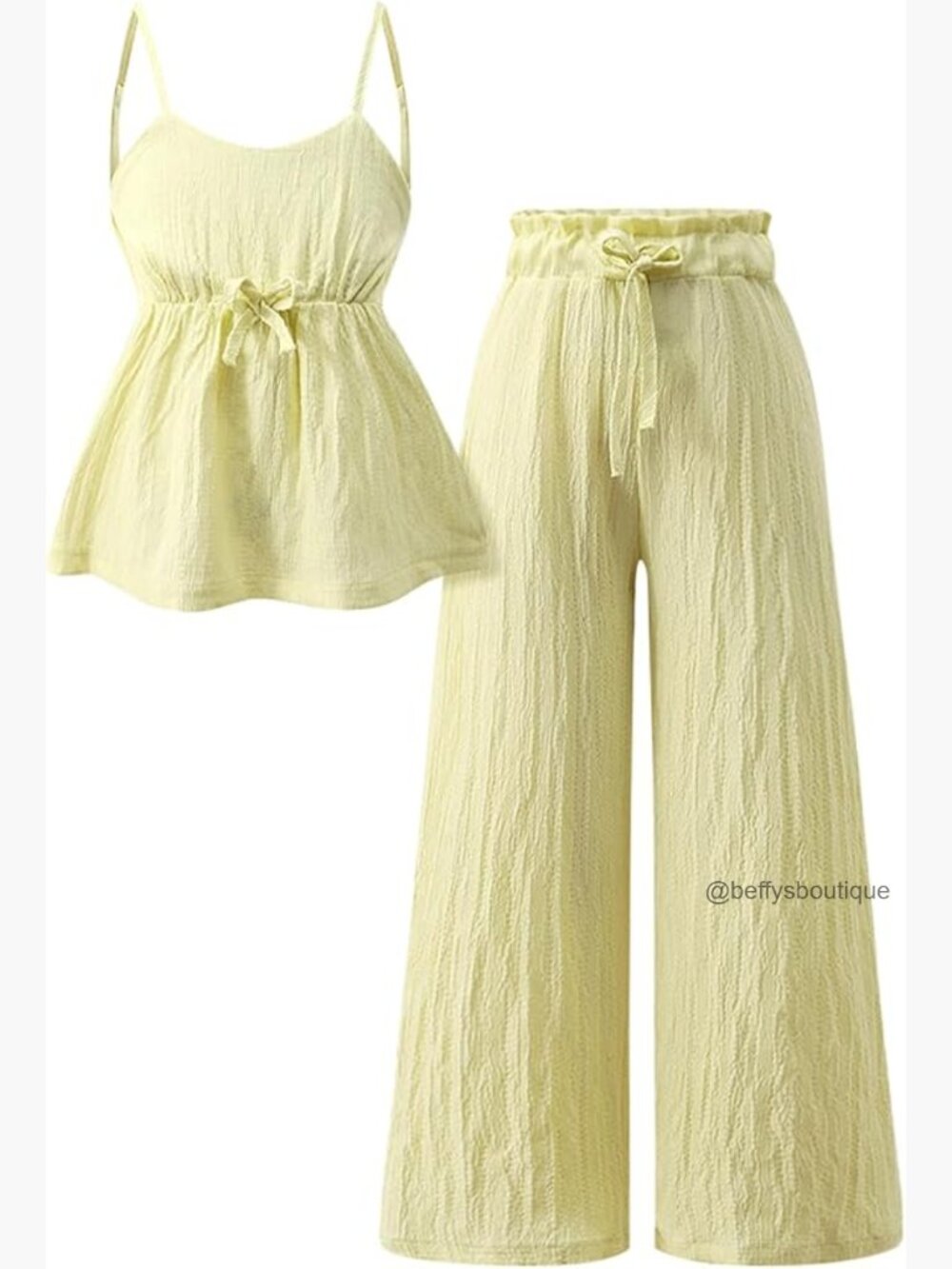 Tween Girls 2 Piece Outfit Set Cami Top & Wide Leg Pants Size 8-13